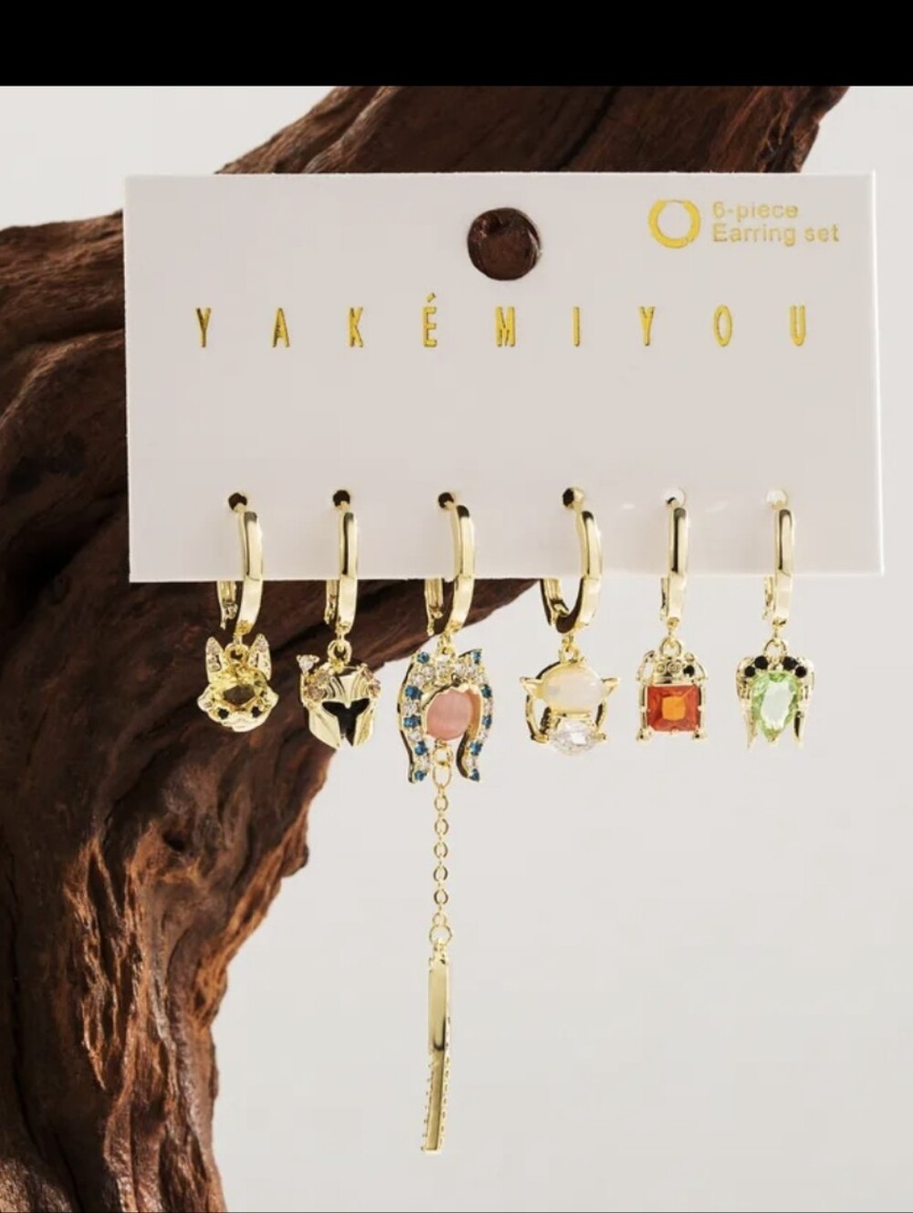 14K Gold Plated Star Wars Mismatched Set Hoop Dangle Earrings